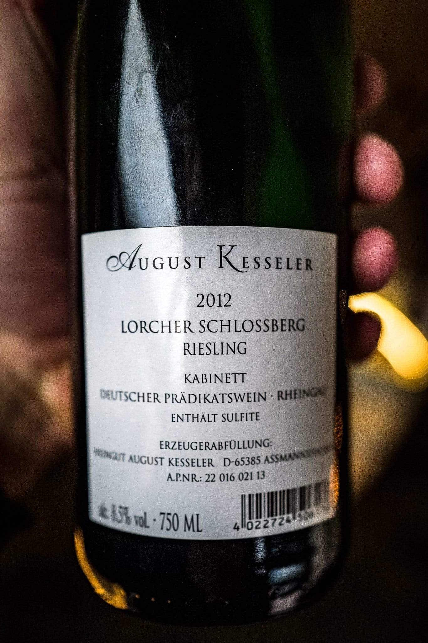 August Kesseler Hvidvin August Kesseler 2012 Lorcher Schlossberg Kabinett Erste Lage Riesling (Rheingau)