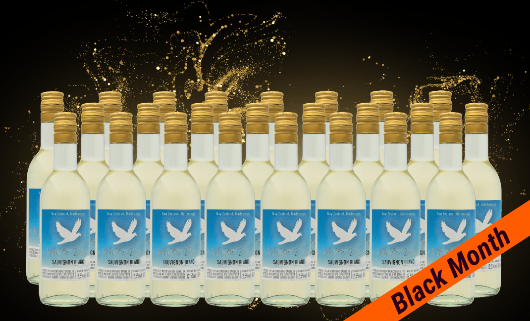 Den Sidste Flaske Hvidvins Smagekasse 24 mini stk á White Dove Sauvignon Blanc 2021 187 ml.