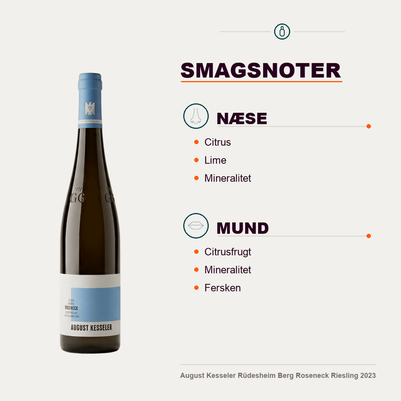 August Kesseler Hvidvin August Kesseler Rüdesheim Berg Roseneck Riesling 2023