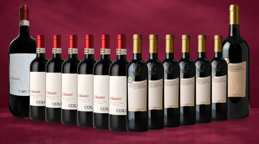 Den Sidste Flaske Rødvins Smagekasse Battlekasse: Susumaniello + Coli Chianti + 2 MAGNUM