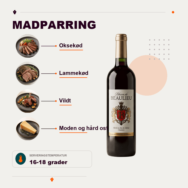 Château de Beaulieu Rødvin Blason De Beaulieu Cotes Du Marmandais AOC 2009