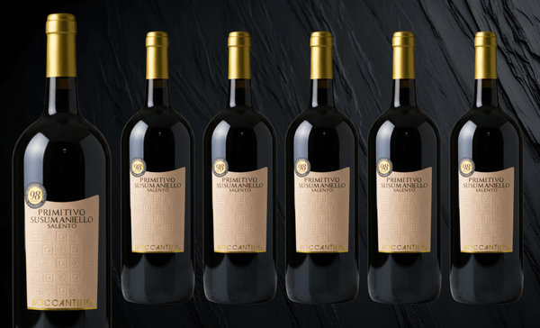 Den Sidste Flaske Rødvins Smagekasse Boccantino Primitivo Susumaniello Salento IGT 1,5 L. 2024