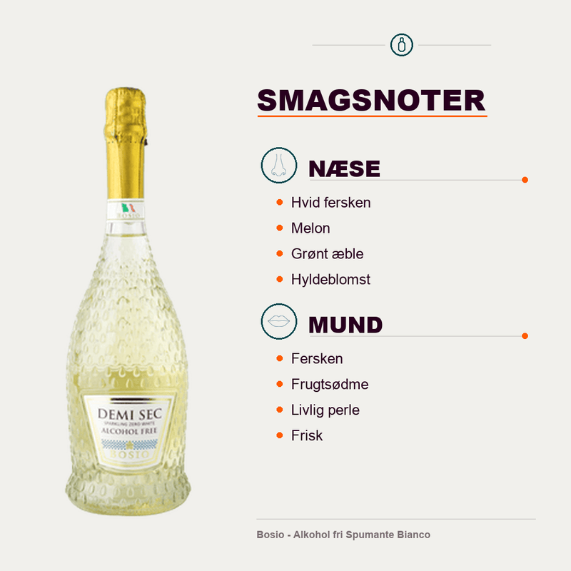 Bosio Mousserende vin Bosio - Alkohol fri Spumante Bianco