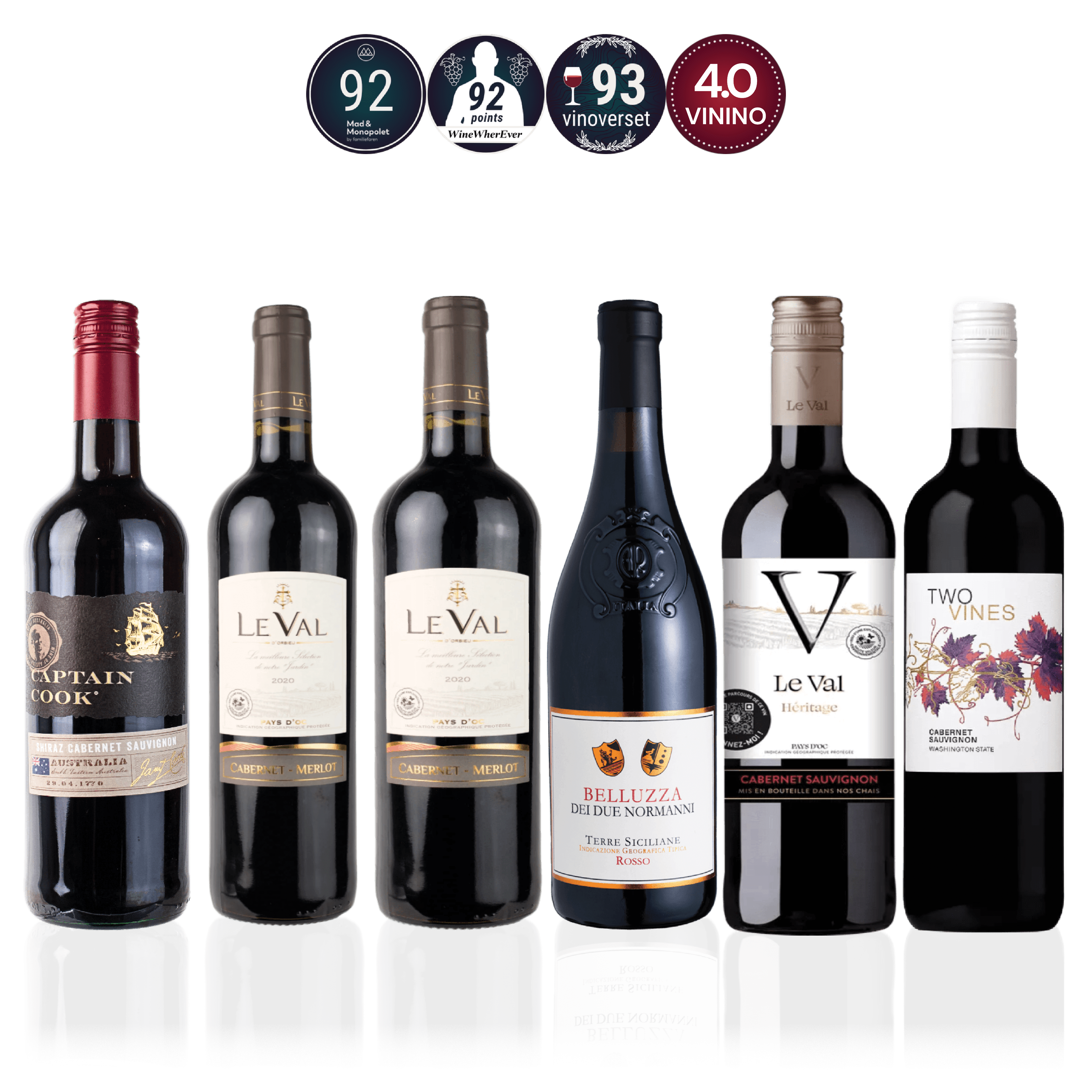Den Sidste Flaske Rødvins Smagekasse Cabernet Sauvignon Kassen (6 fl.)