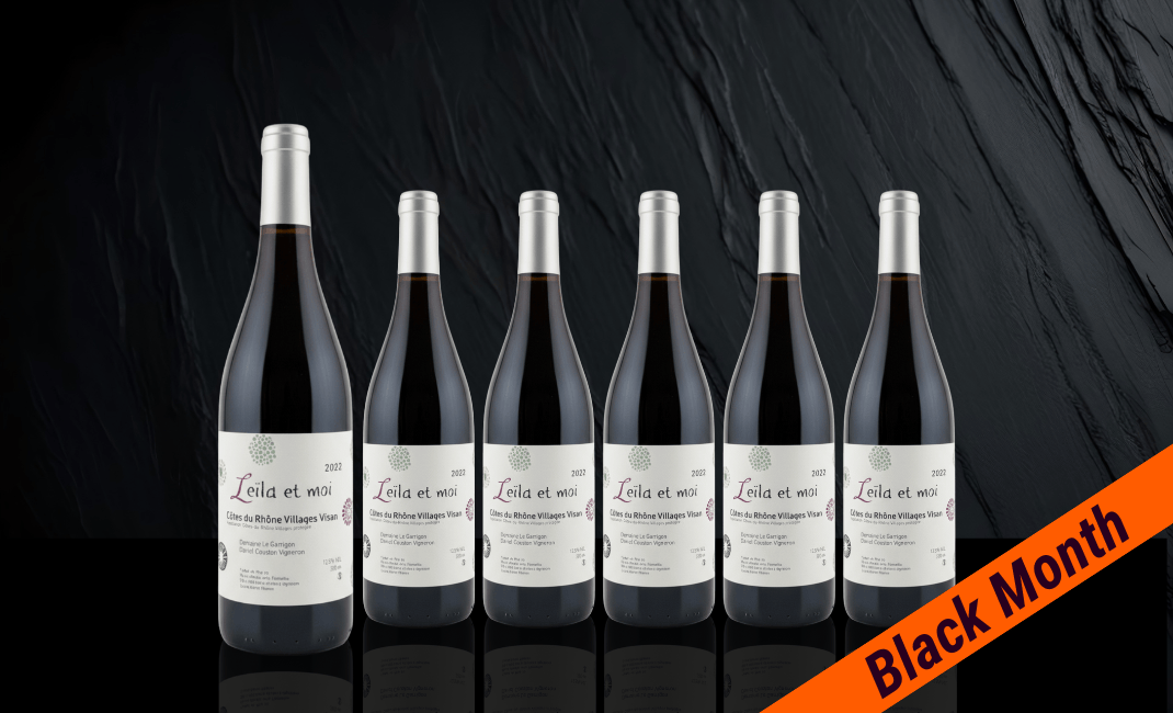 Den Sidste Flaske Rødvins Smagekasse Domaine Le Garrigon-Leila Et Moi Cotes Du Rhone Vill. Visan 2022