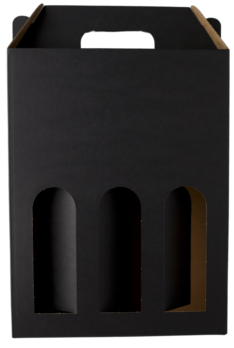 Den Sidste Flaske Gaveæsker i pap Gaveæske i matsort til 3 flasker