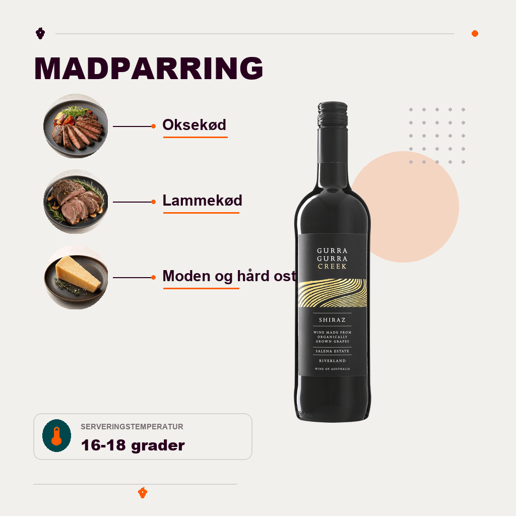 Salena Estate Rødvin Gurra Gurra Creek Shiraz Organic Riverland 2021
