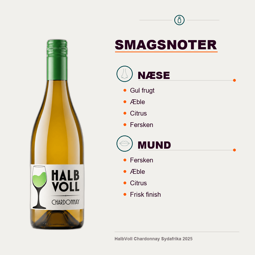 HalbVoll Hvidvin HalbVoll Chardonnay Sydafrika 2025