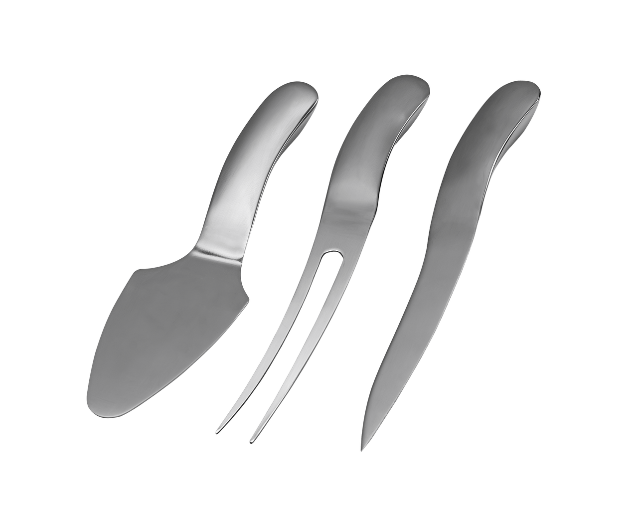 Den Sidste Flaske Haws Santo Cake Server, Knife & Fork Set Silver