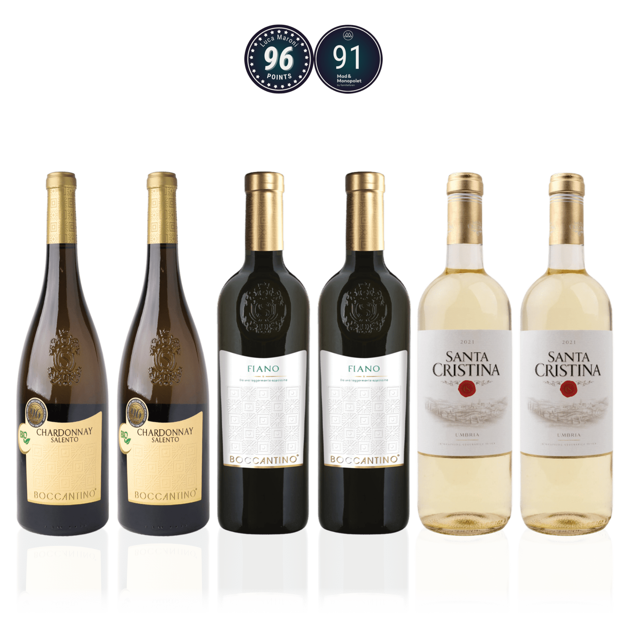 Den Sidste Flaske Hvidvins Smagekasse Hvide Italienske Mestervine - Premium (12 fl.)