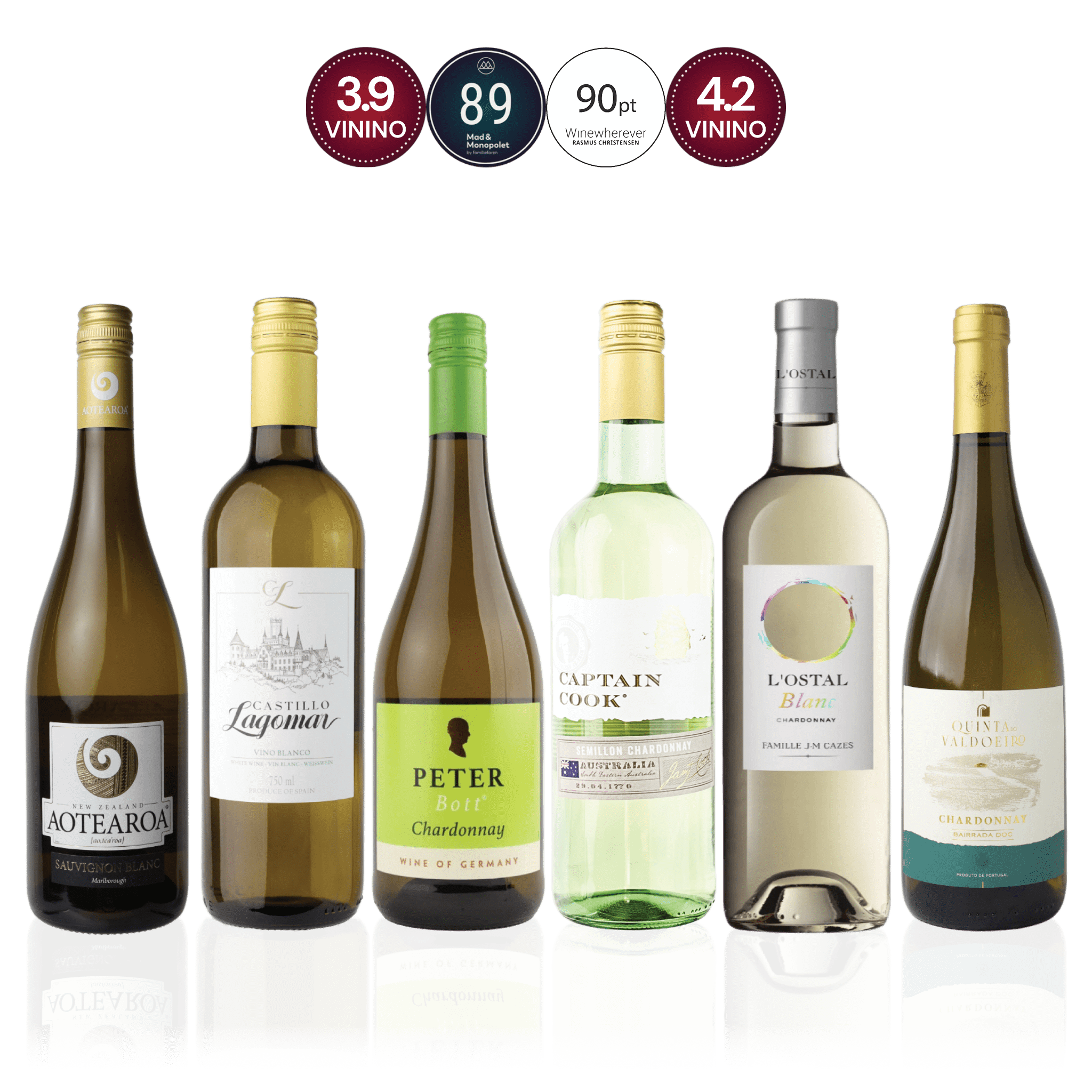 Den Sidste Flaske Hvidvins Smagekasse Hvide Old World vs. New World - Mid-select (6 fl.)