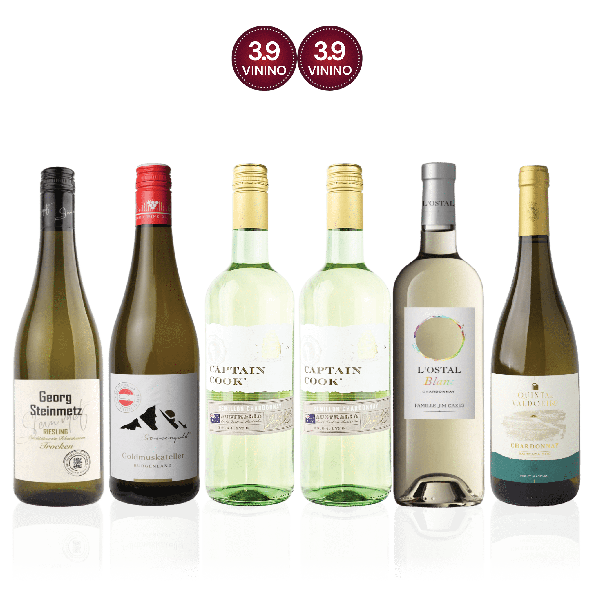Den Sidste Flaske Hvidvins Smagekasse Hvide Old World vs. New World - Mid-select (6 fl.)