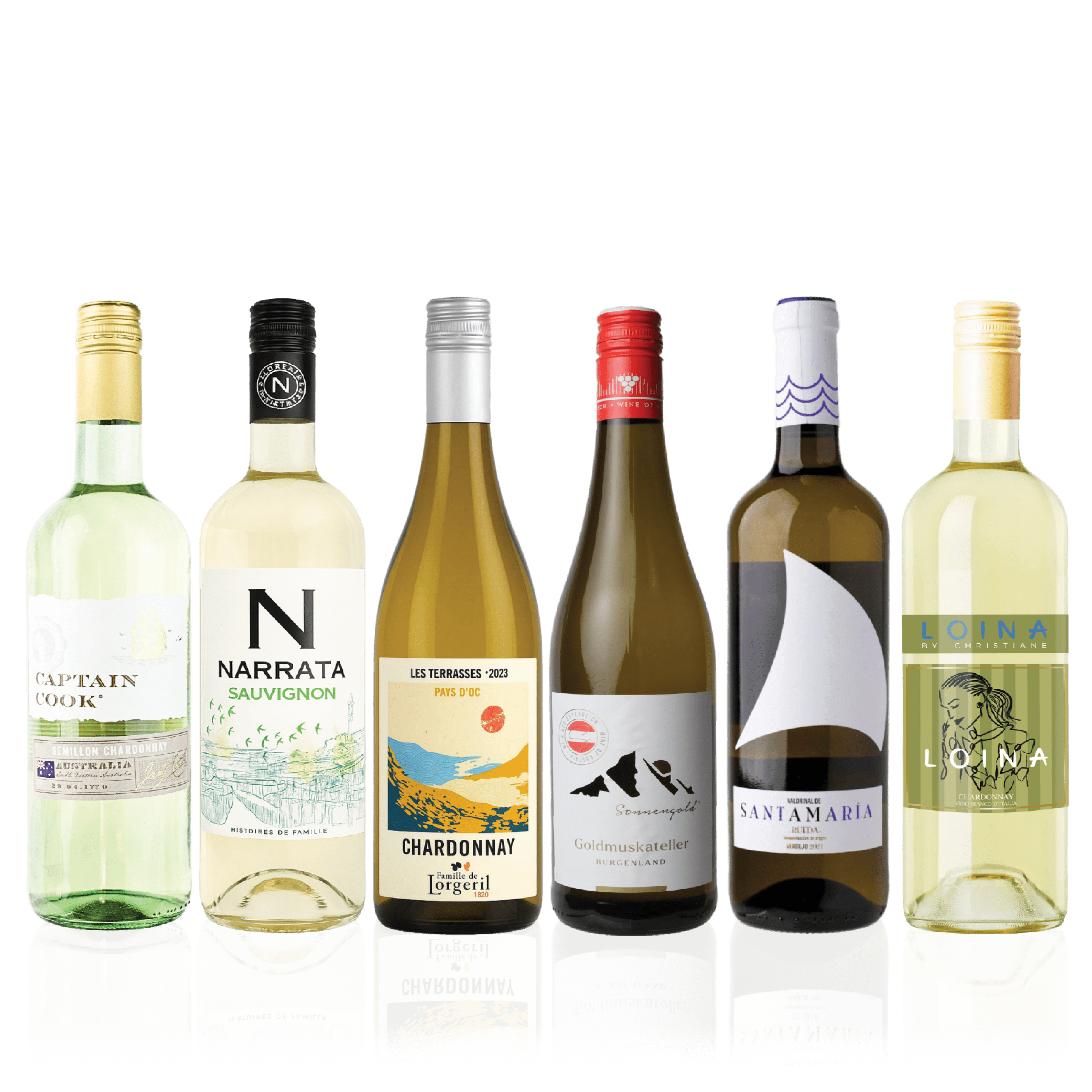 Den Sidste Flaske Hvidvins Smagekasse Hvidvin til Tapas & Småretter - Mid-select (6 fl.)