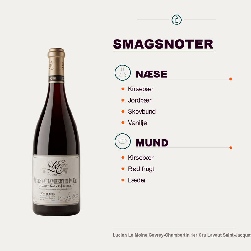Lucien Le Moine Rødvin Lucien Le Moine Gevrey-Chambertin 1er Cru Lavaut Saint-Jacques 2021