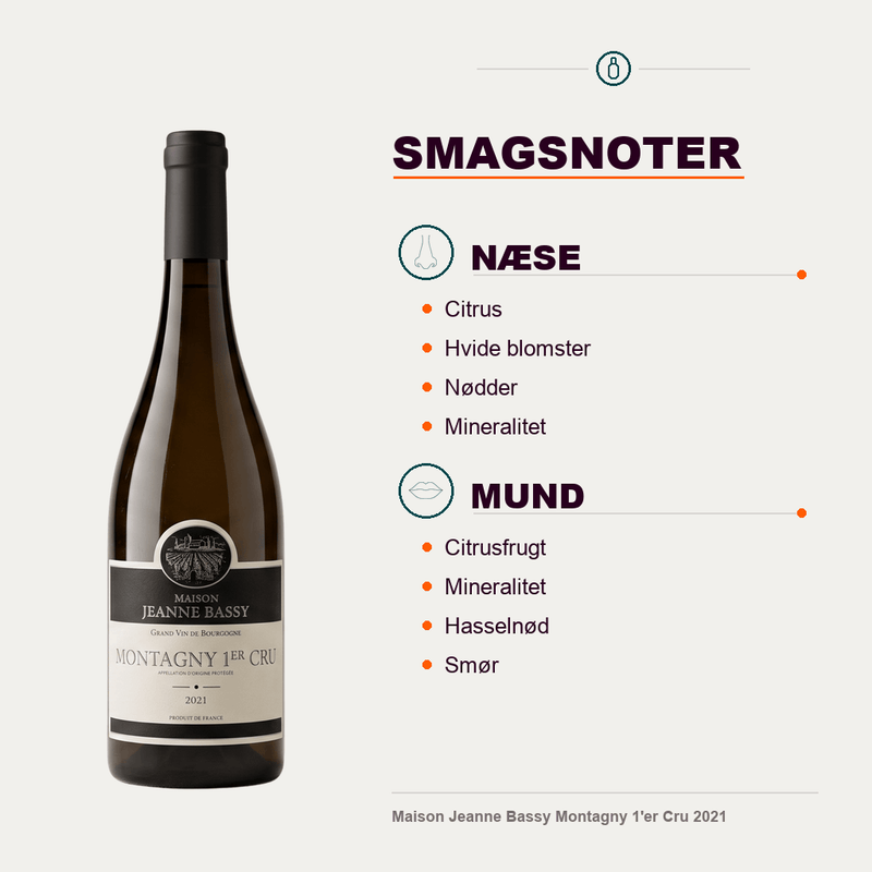 Maison Jeanne Bassy Hvidvin Maison Jeanne Bassy Montagny 1'er Cru 2021