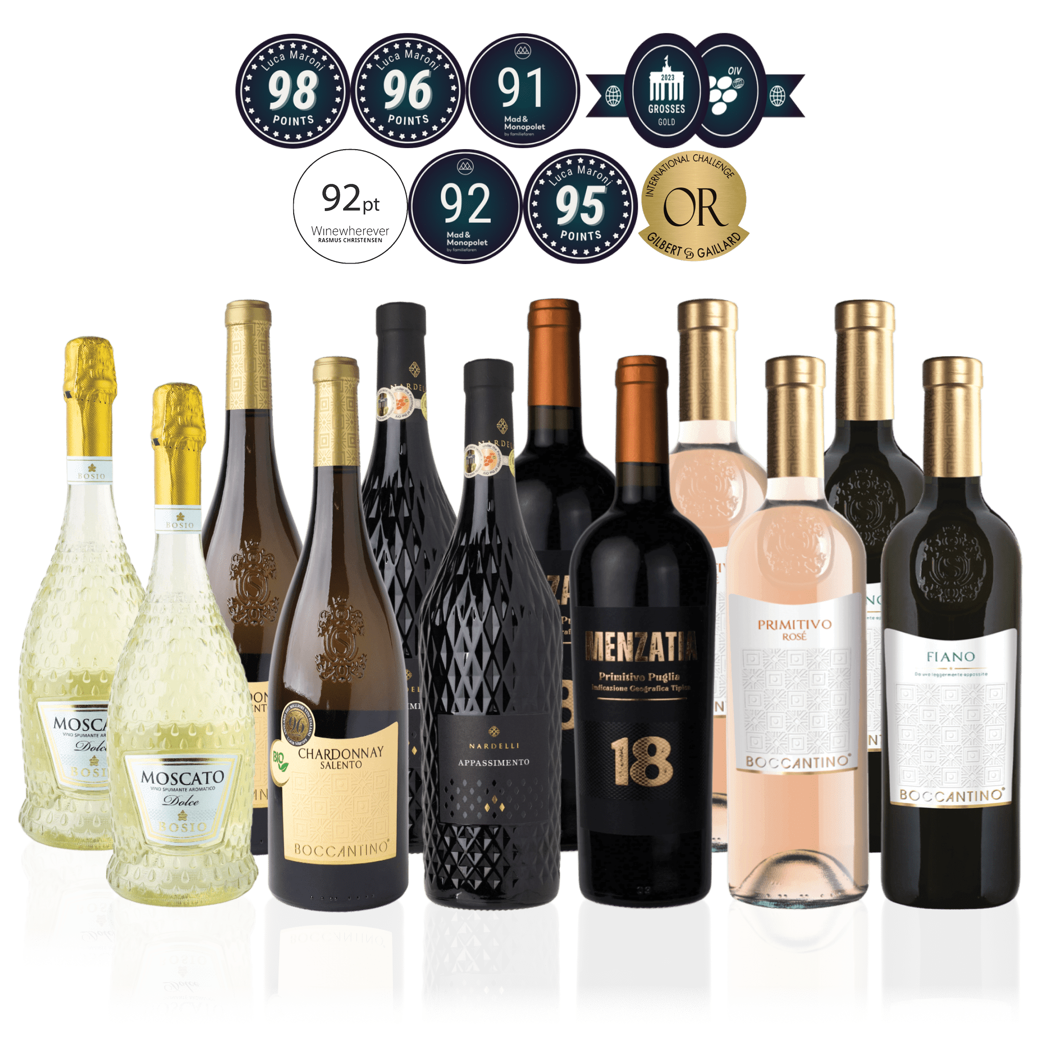 Den Sidste Flaske Mixed Smagekasse Mixed Italienske Mestervine - Premium (12 fl.)