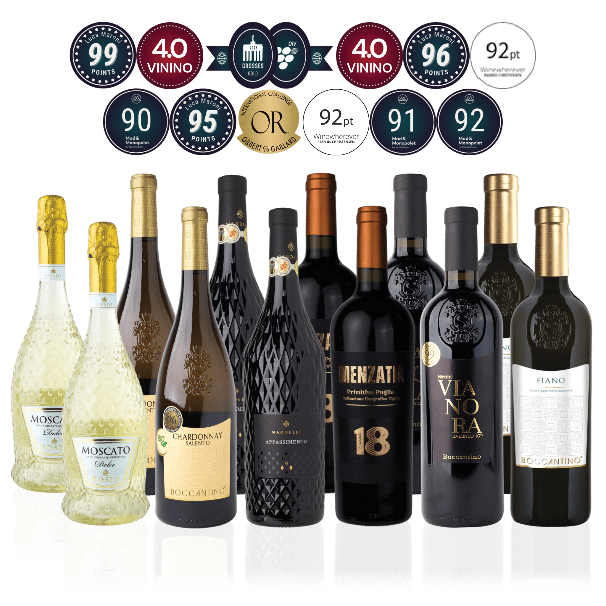 Den Sidste Flaske Mixed Smagekasse Mixed Italienske Mestervine - Premium (12 fl.)