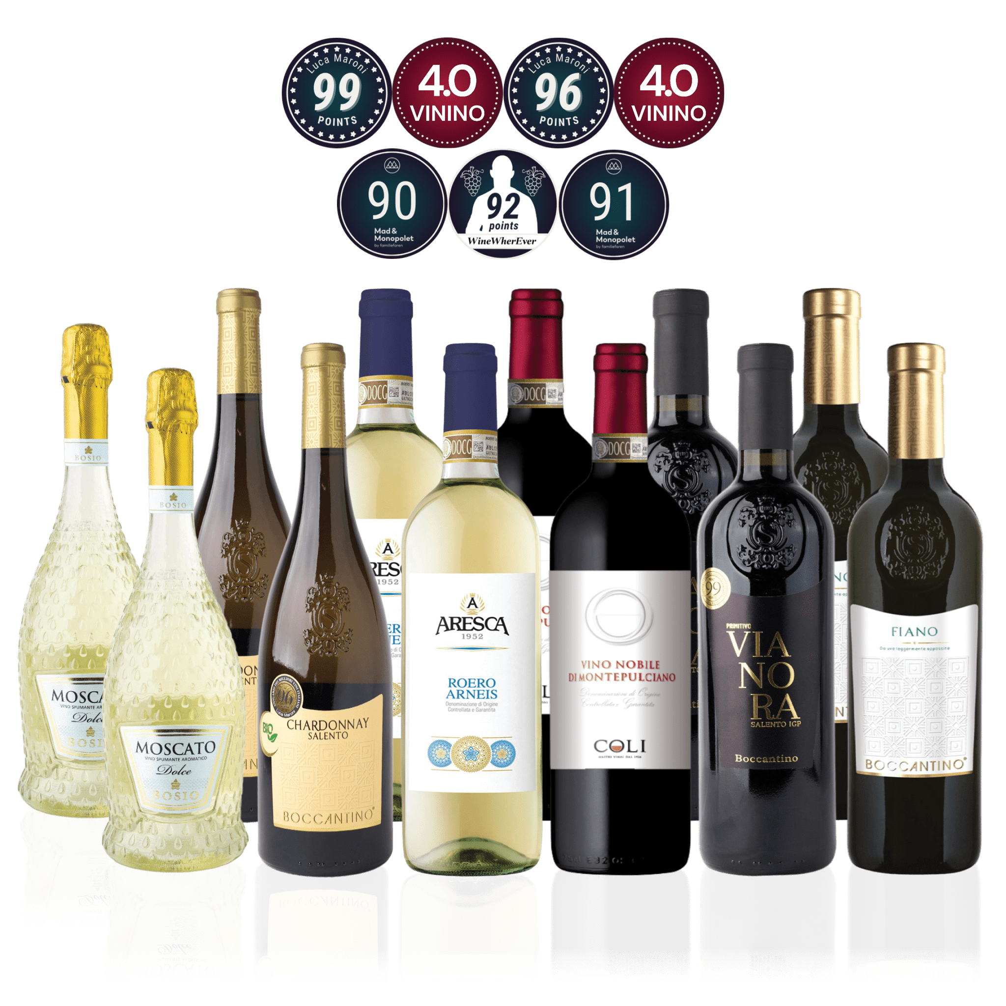 Den Sidste Flaske Mixed Smagekasse Mixed Italienske Mestervine - Premium (12 fl.)