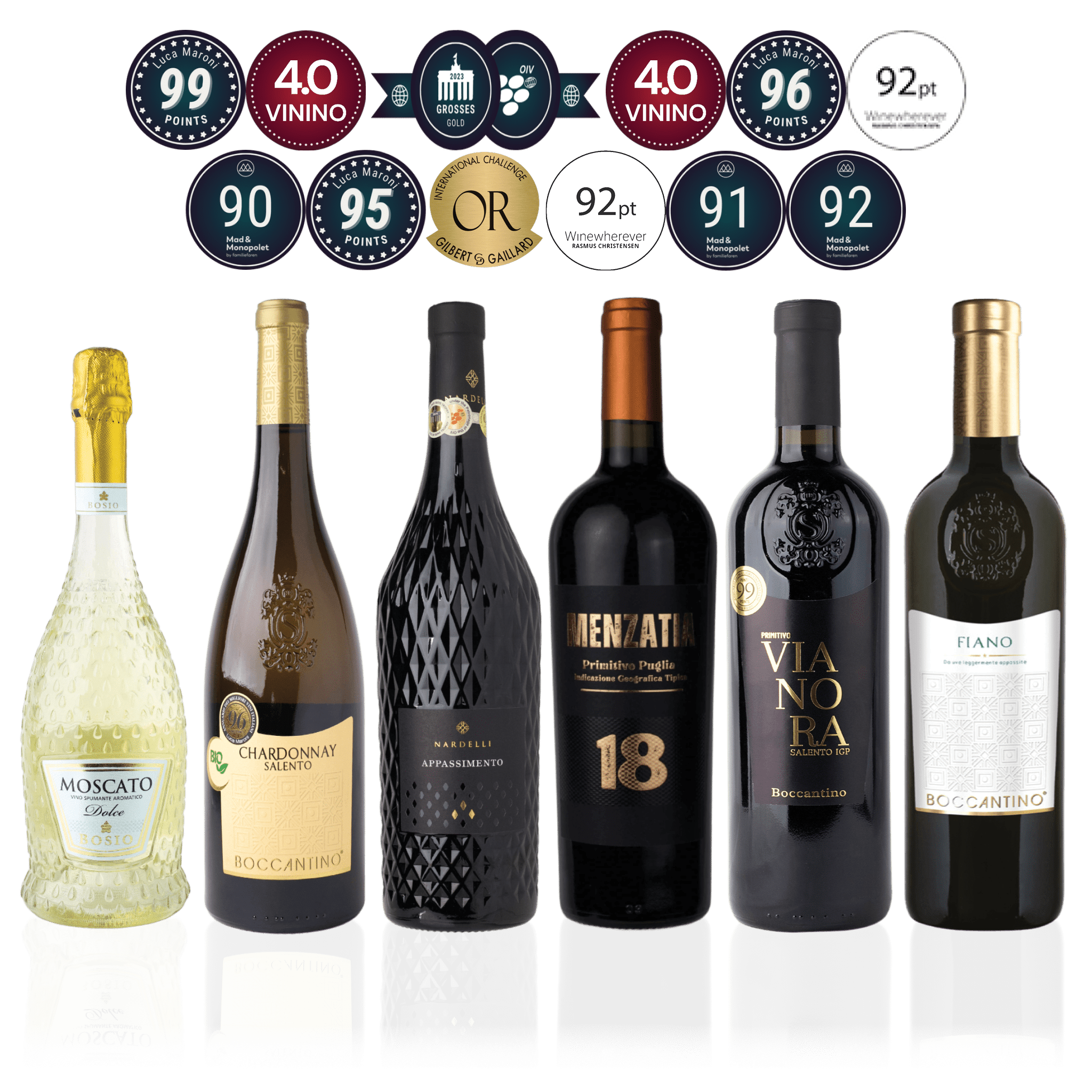 Den Sidste Flaske Mixed Smagekasse Mixed Italienske Mestervine - Premium (6 fl.)