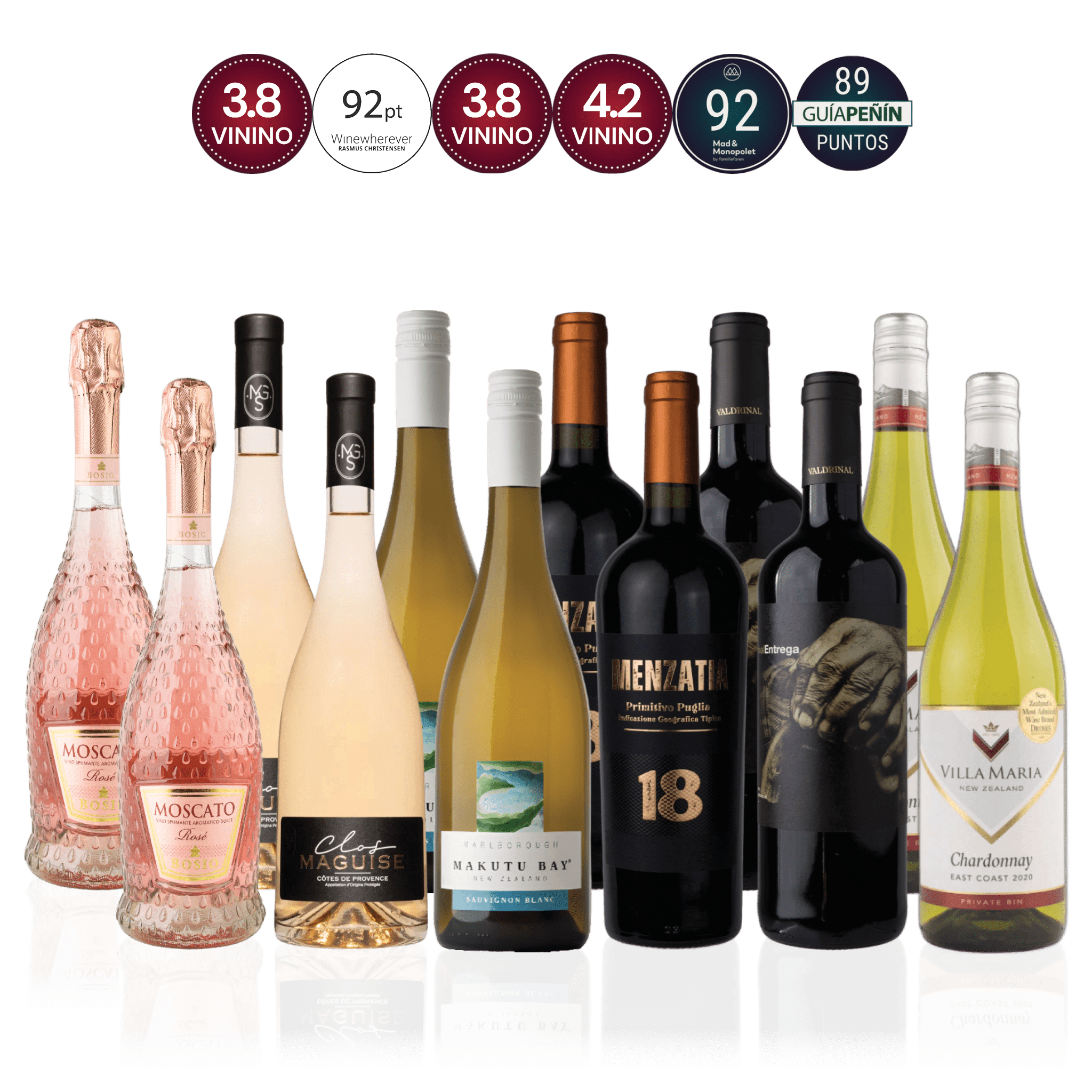 Den Sidste Flaske Mixed Smagekasse Mixed Old World vs. New World - Premium (12 fl.)