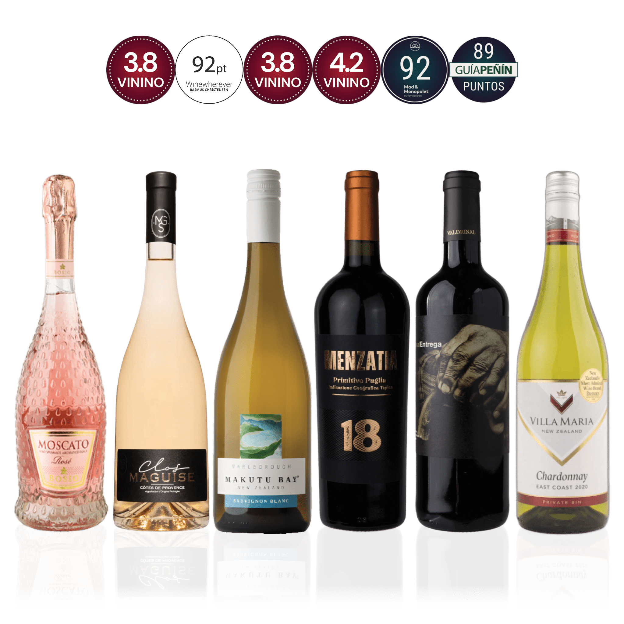 Den Sidste Flaske Mixed Smagekasse Mixed Old World vs. New World - Premium (6 fl.)