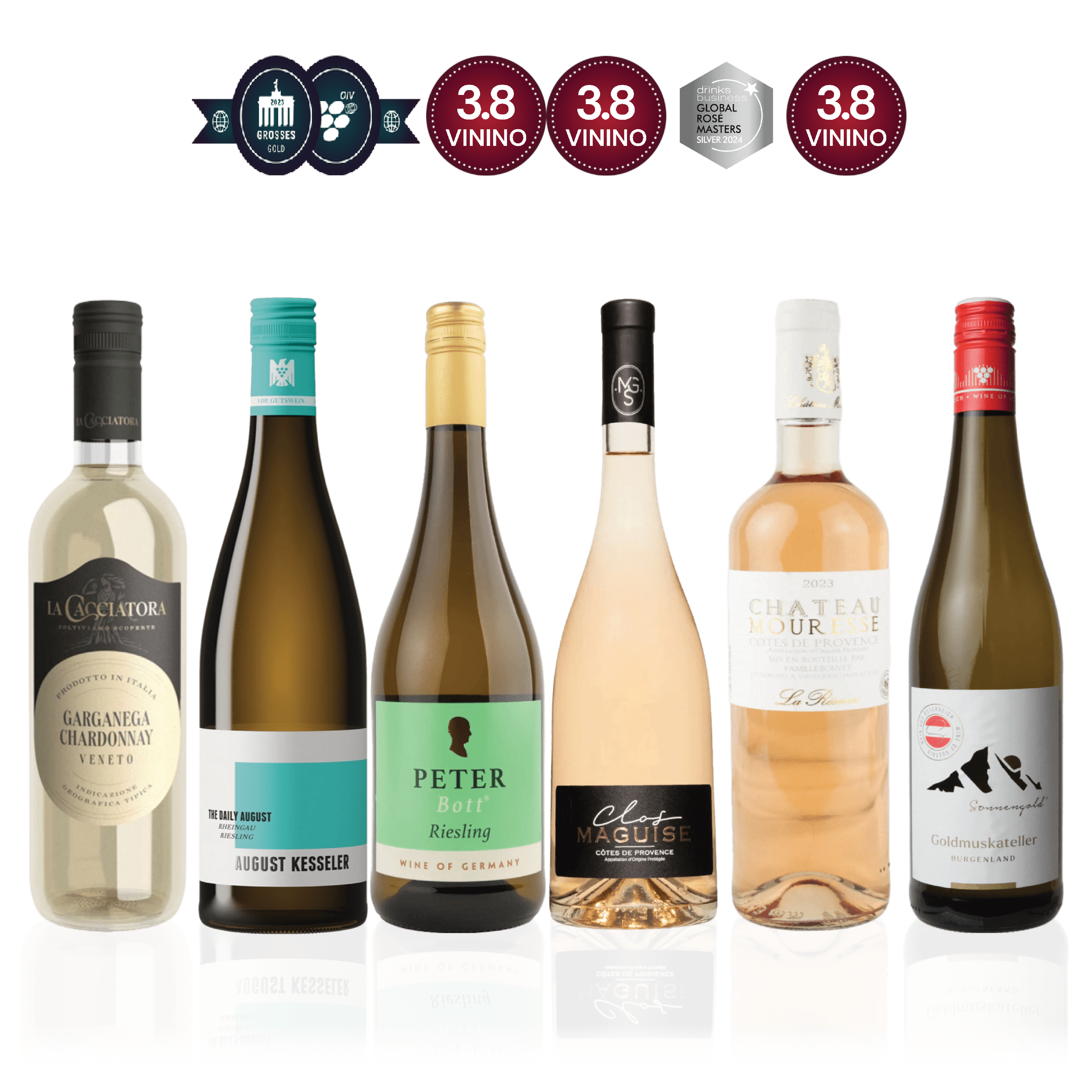Den Sidste Flaske Mixed Smagekasse Mixed Vin til Fisk & Skaldyr - Mid-select (6 fl.)