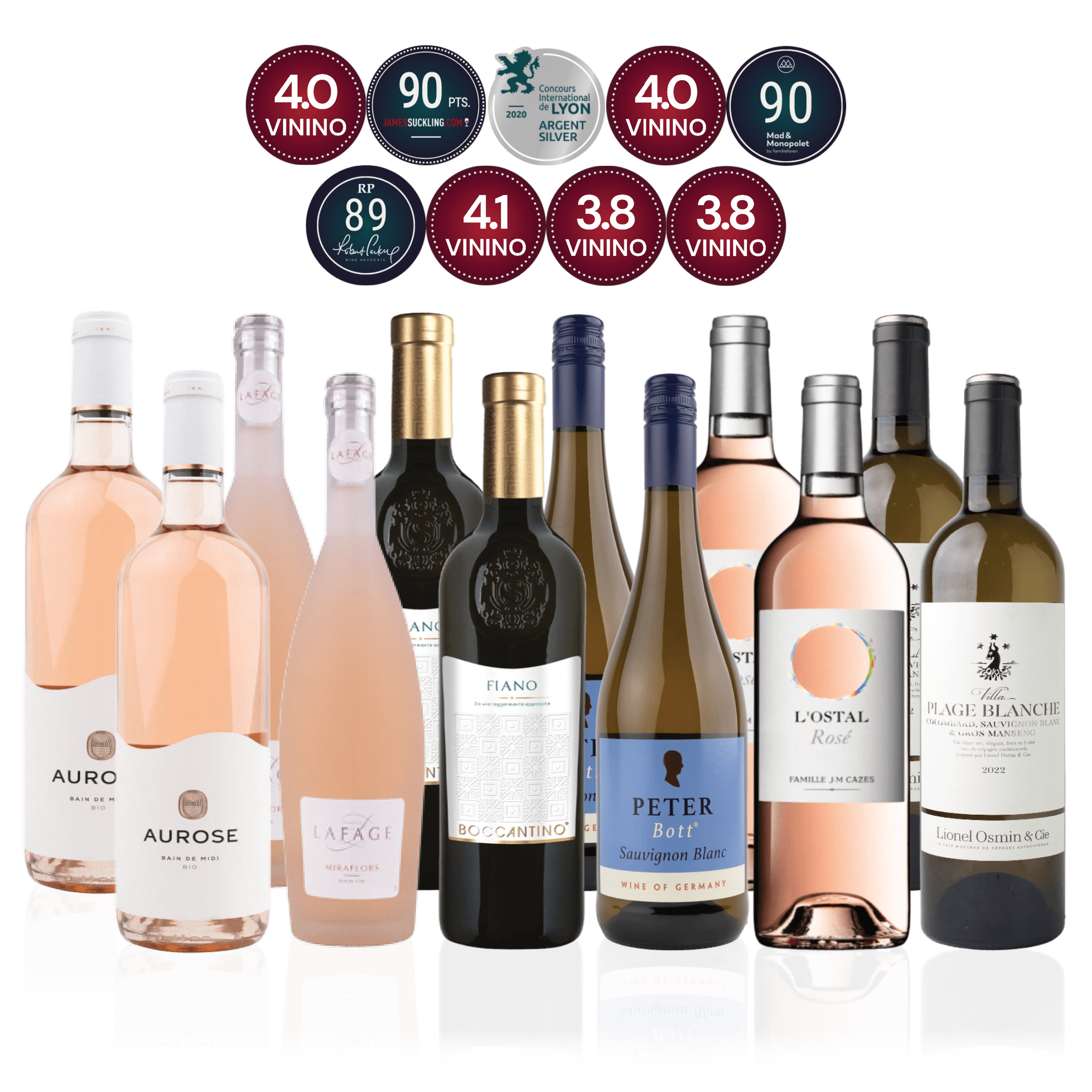 Den Sidste Flaske Mixed Smagekasse Mixed Vin til Fisk & Skaldyr - Premium (12 fl.)