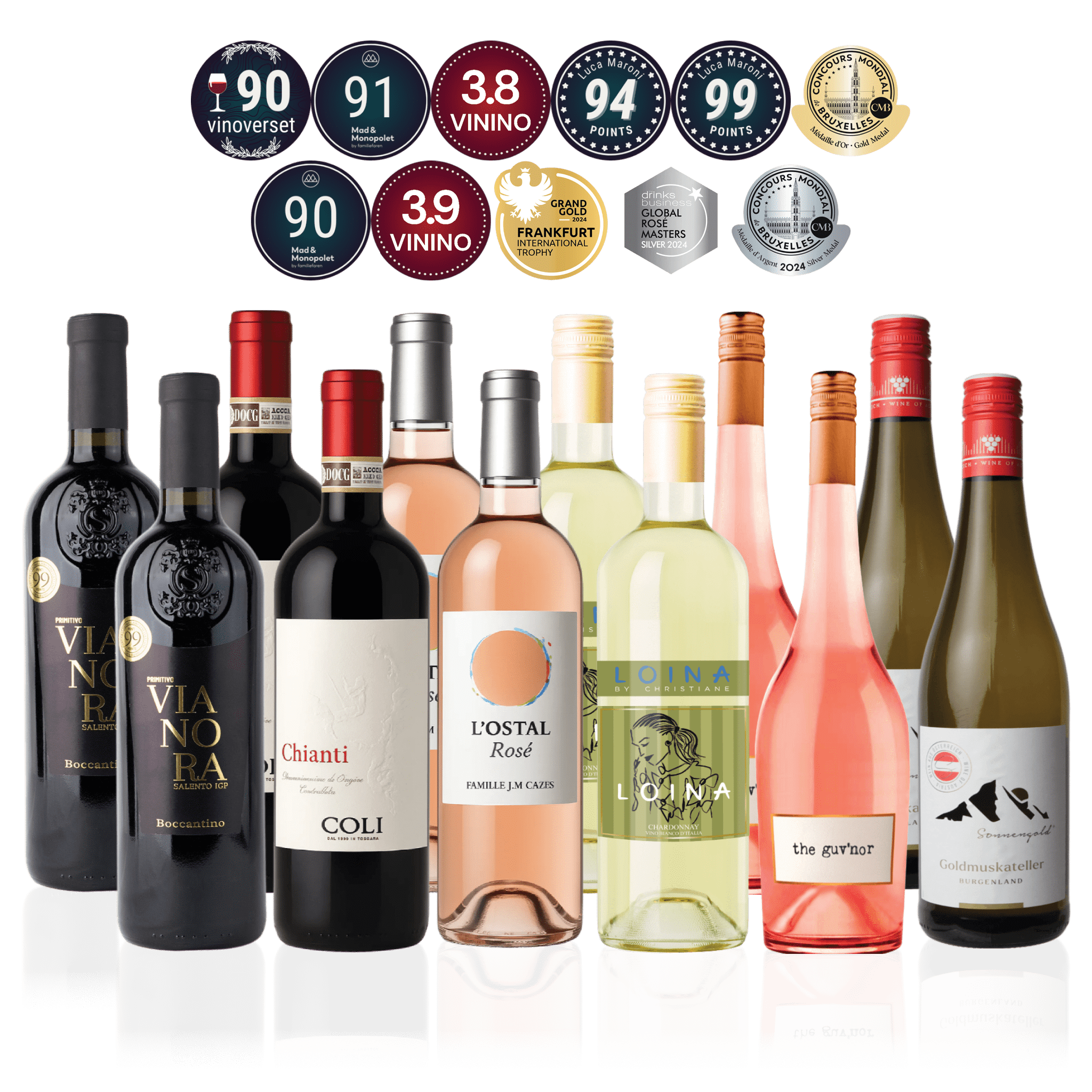 Den Sidste Flaske Mixed Smagekasse Mixed Vin til Tapas & Småretter - Mid-select (12 fl.)
