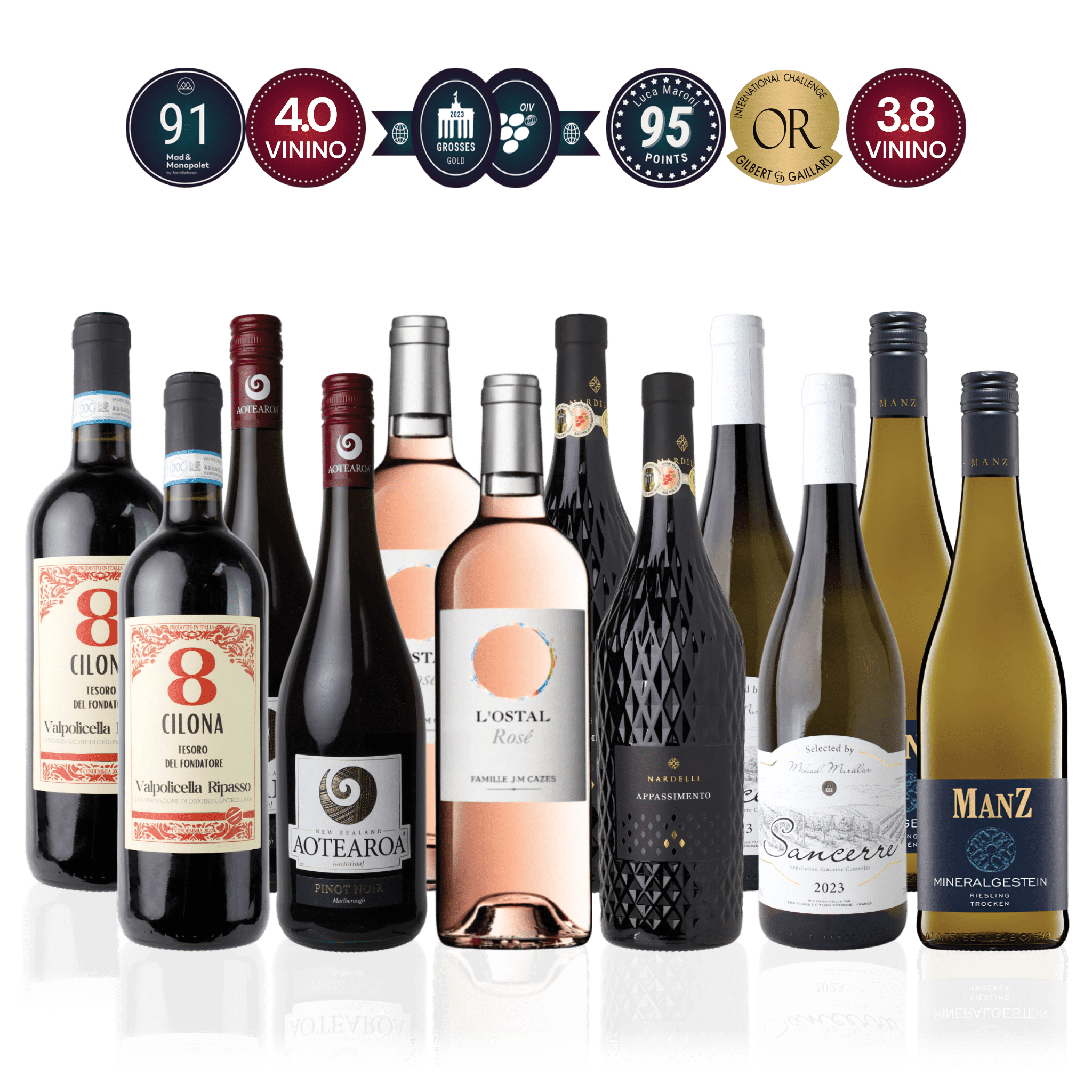 Den Sidste Flaske Mixed Smagekasse Mixed Vin til Tapas & Småretter - Premium (12 fl.)