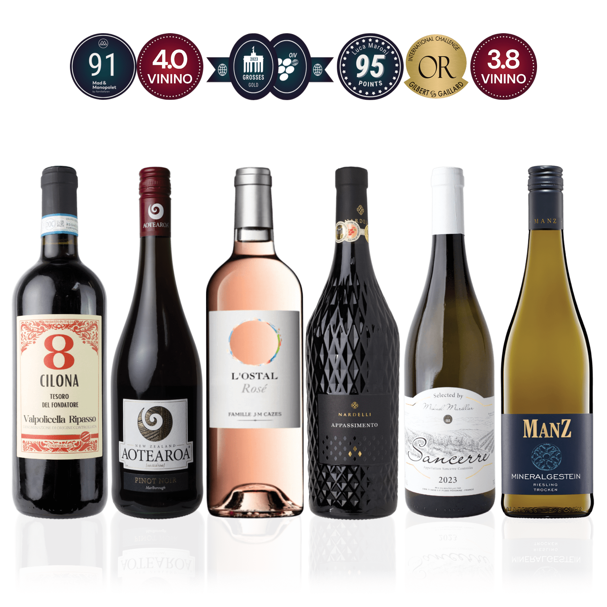 Den Sidste Flaske Mixed Smagekasse Mixed Vin til Tapas & Småretter - Premium (6 fl.)