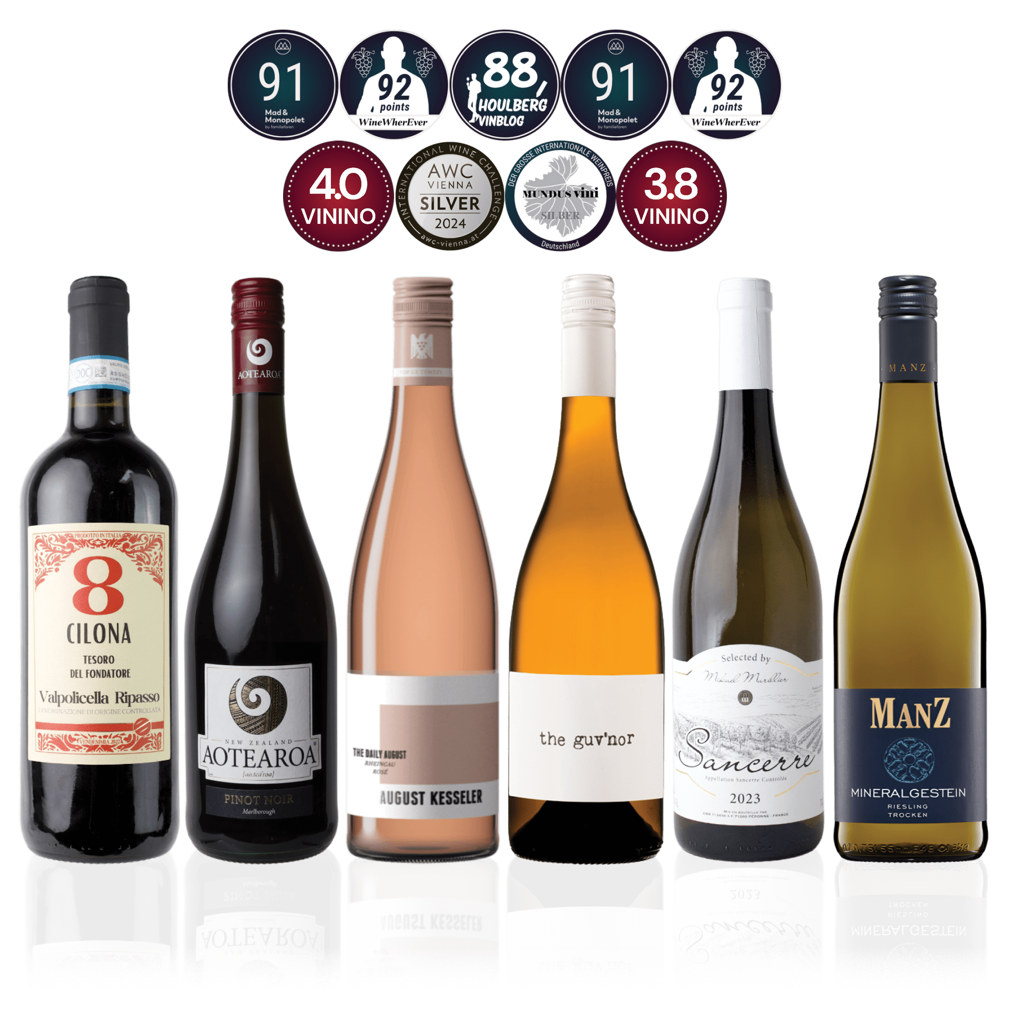Den Sidste Flaske Mixed Smagekasse Mixed Vin til Tapas & Småretter - Premium (6 fl.)