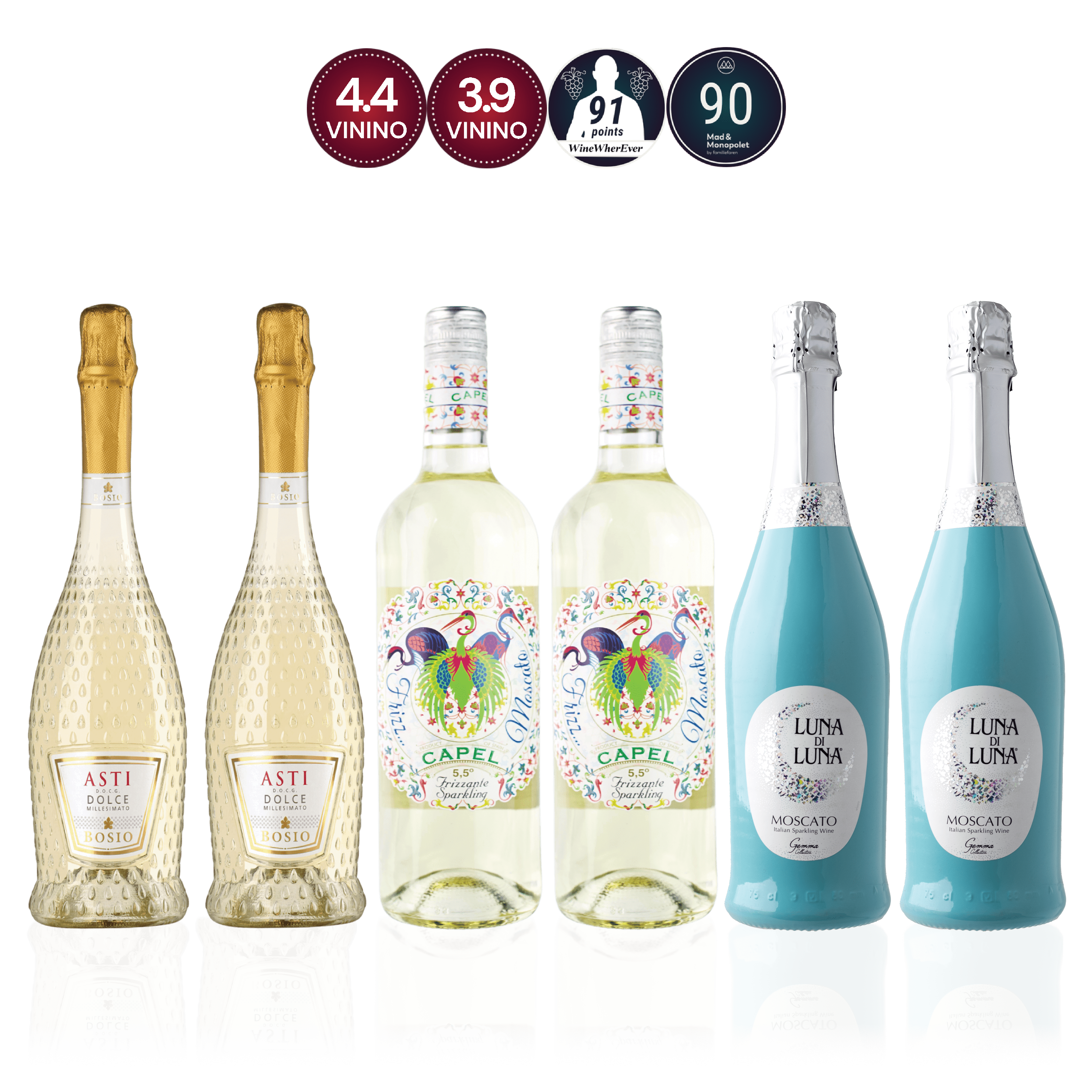 Den Sidste Flaske Mousserende Smagekasse Moscato Kassen (6 fl.)