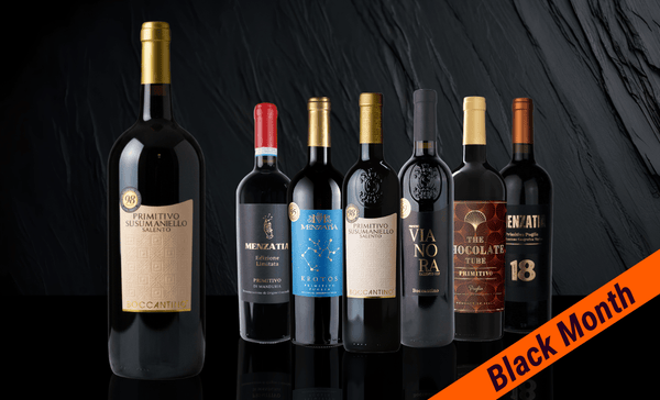 Den Sidste Flaske Rødvins Smagekasse Primitivo kassen + en MAGNUM