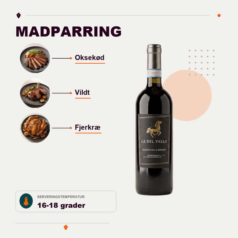 Cantine de Verona Rødvin Ripasso delle Valpolicella DOC Ca'Del Vallo 2022