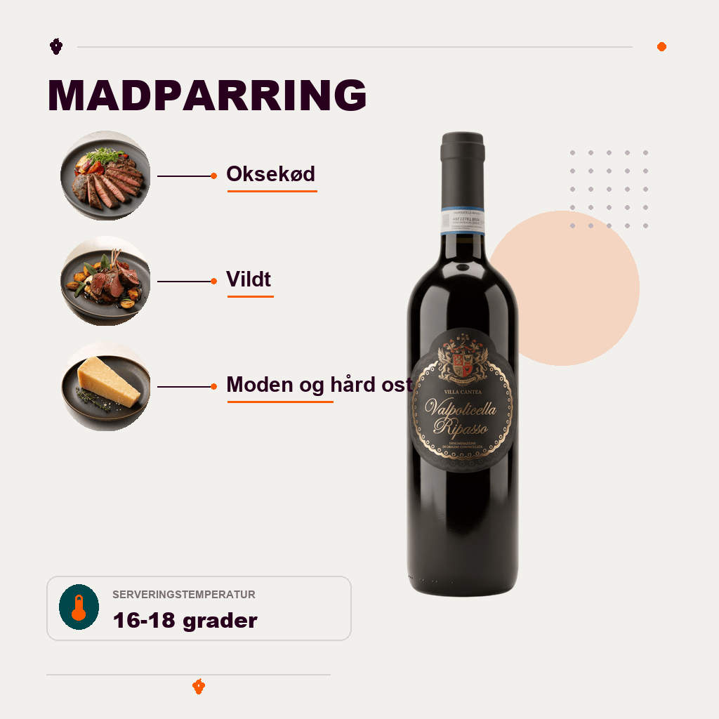 Villa Cantea Rødvin Ripasso delle Valpolicella DOC Villa Cantea 2022