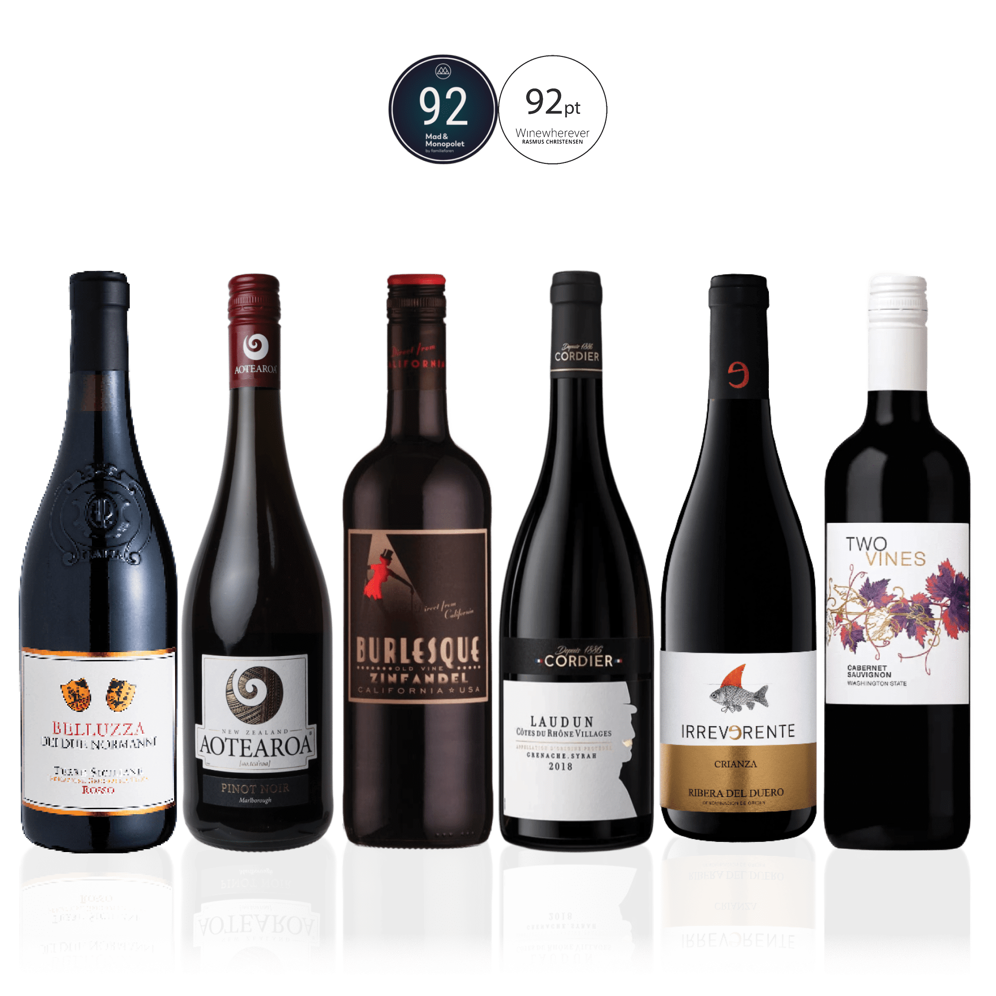 Den Sidste Flaske Rødvins Smagekasse Røde Old World vs. New World - Premium (6 fl.)