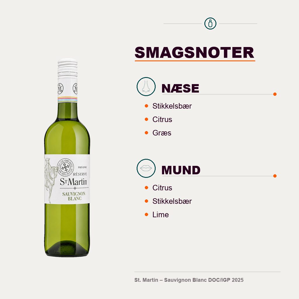 St Martin Hvidvin St. Martin – Sauvignon Blanc DOC/IGP 2025