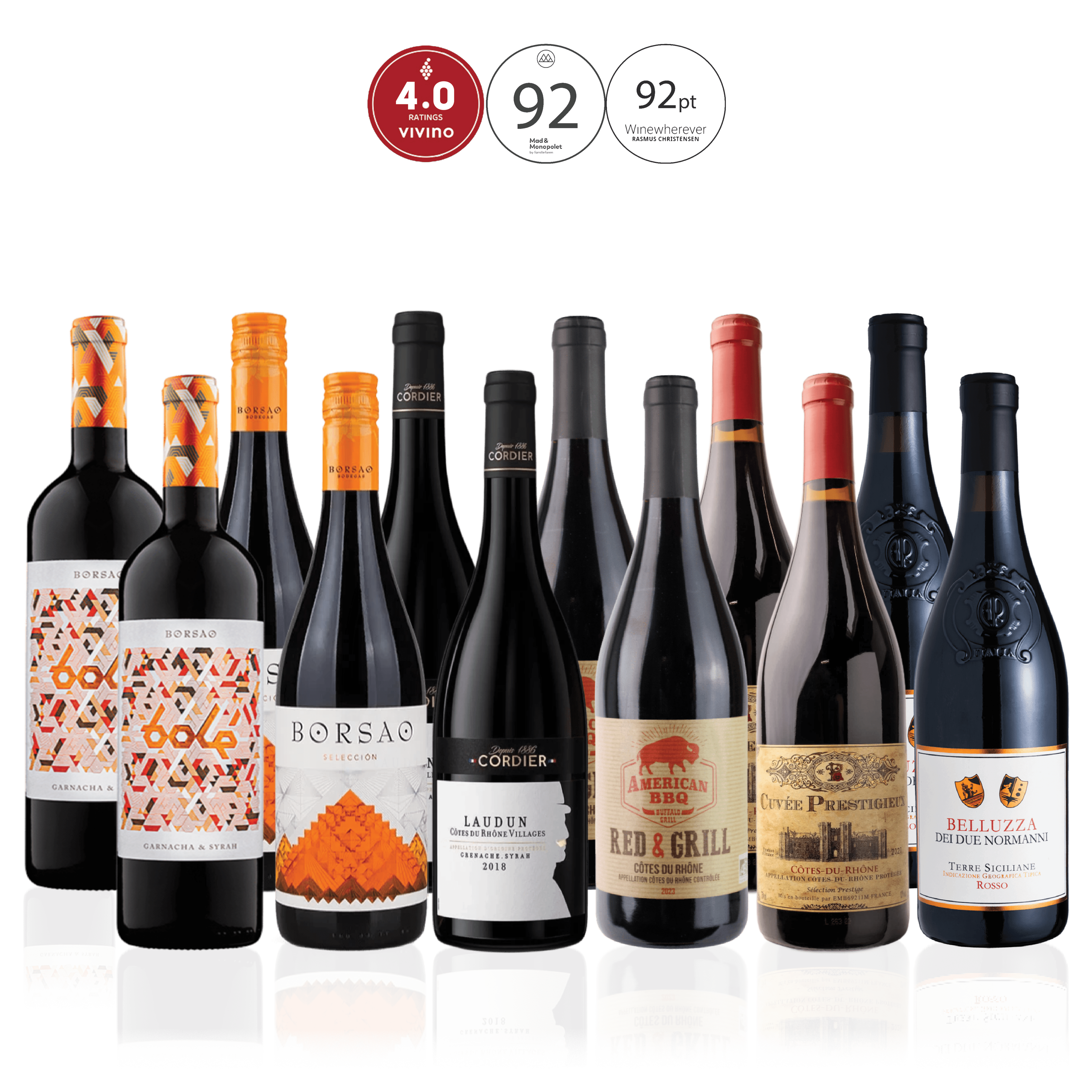 Den Sidste Flaske Rødvins Smagekasse Syrah/Shiraz Kassen (12 fl.)