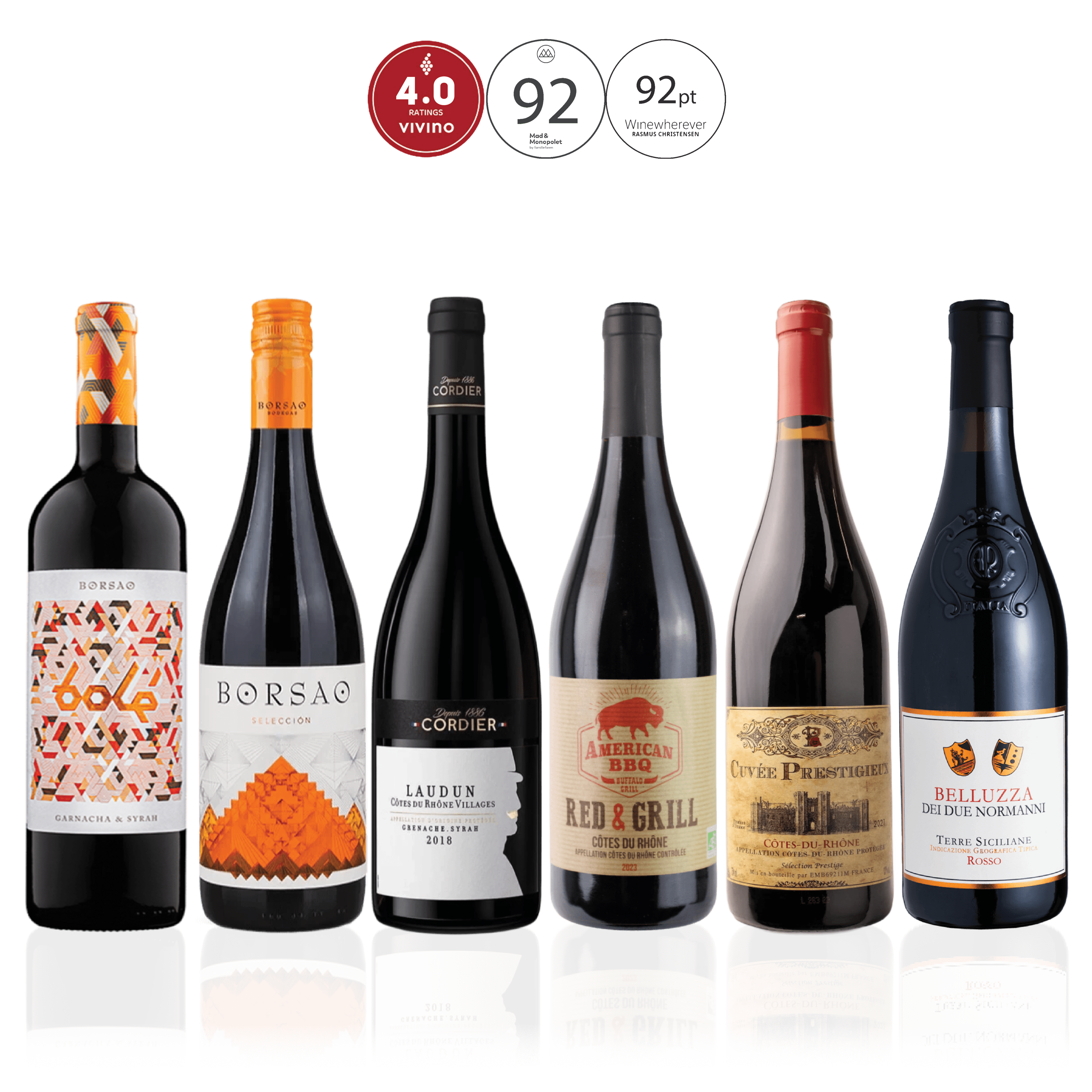 Den Sidste Flaske Rødvins Smagekasse Syrah/Shiraz Kassen (6 fl.)