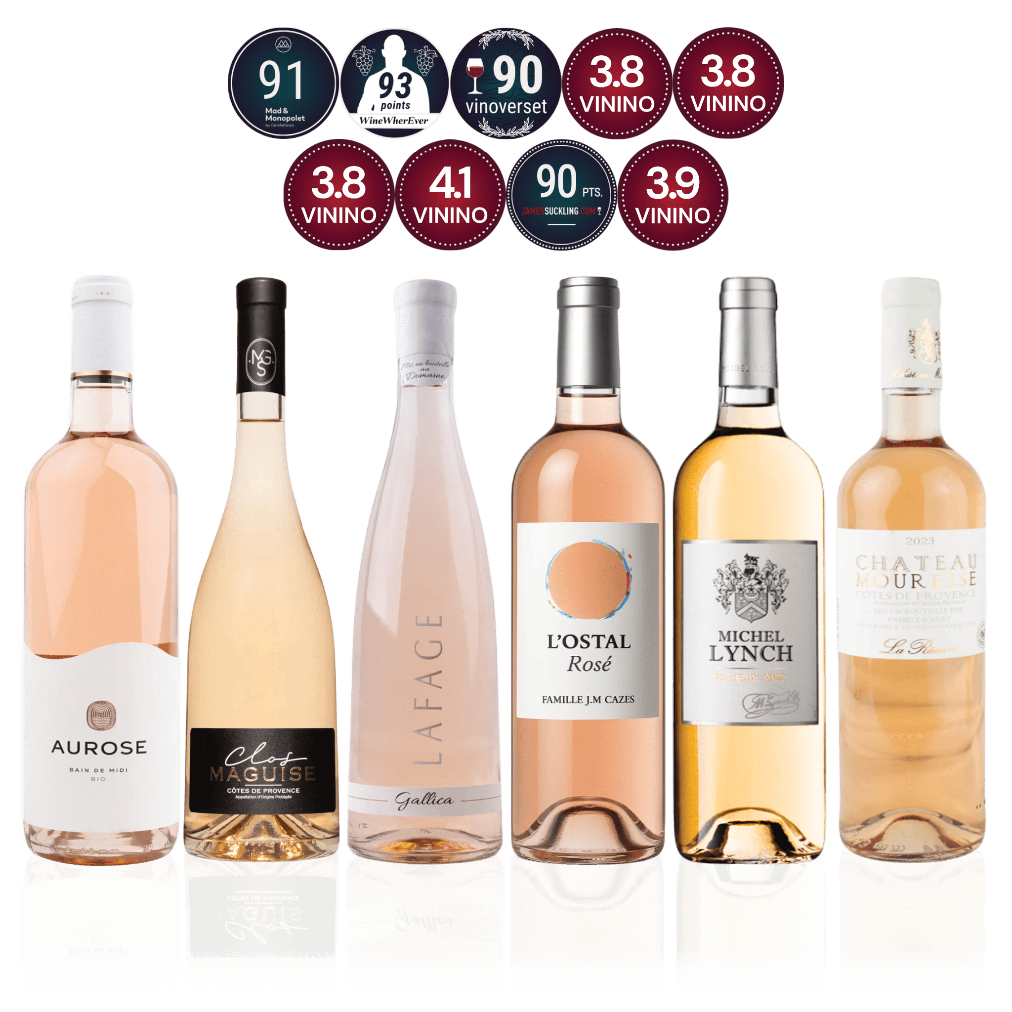 Den Sidste Flaske Rosé Smagekasse Tour De Rosé + 1 gratis MAGNUM flaske (6 fl.)