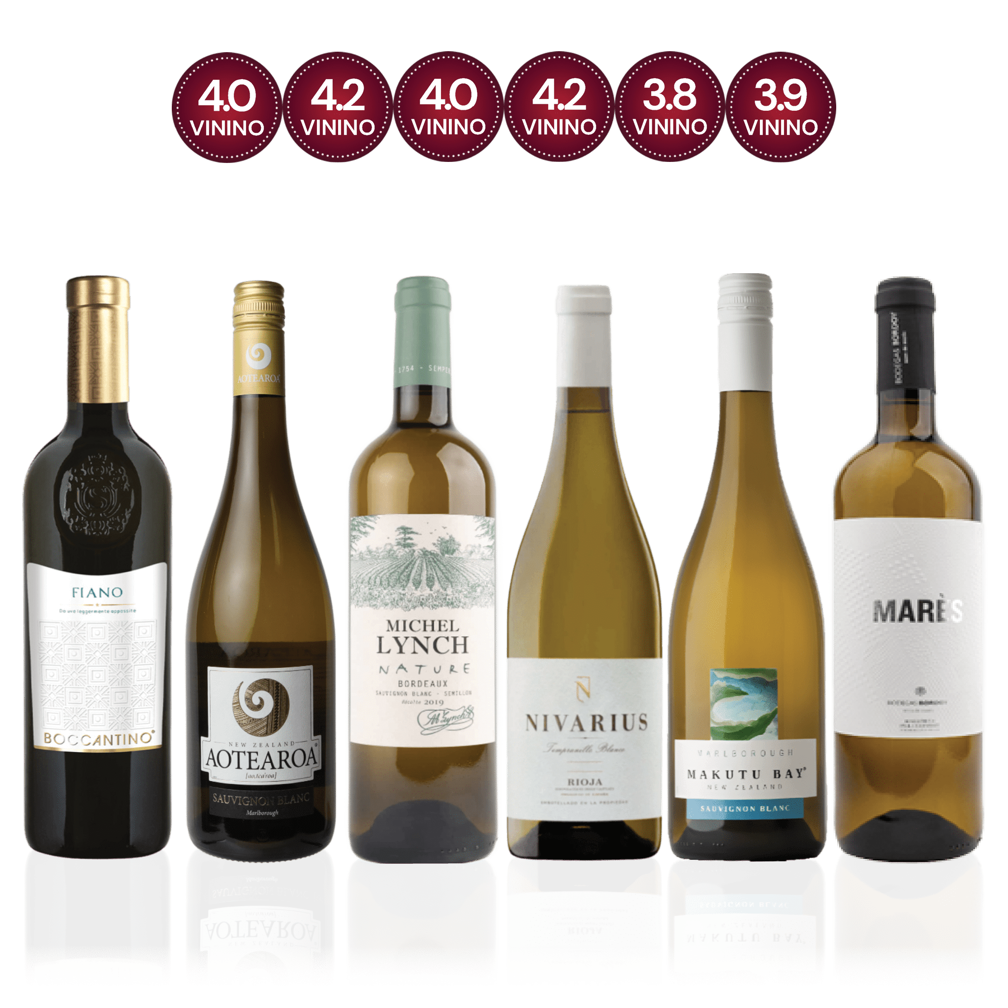 Den Sidste Flaske Hvidvins Smagekasse Vivino Top Rated Hvidvine (6 fl.)
