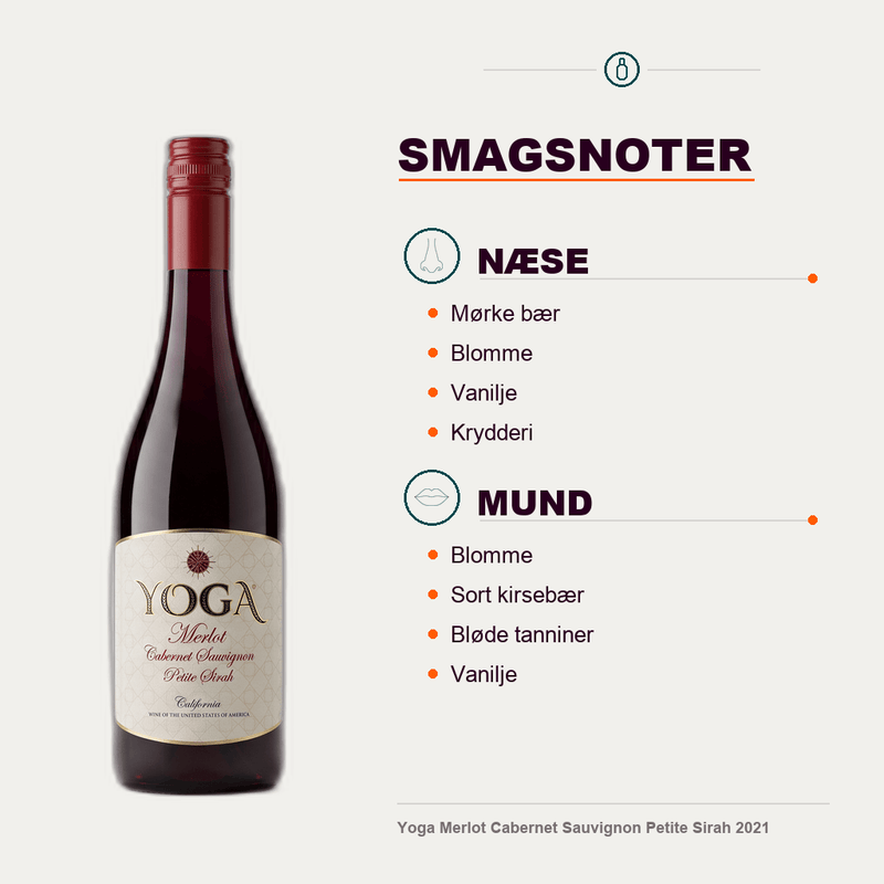 Yoga Rødvin Yoga Merlot Cabernet Sauvignon Petite Sirah 2021